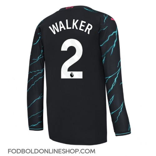 Manchester City Kyle Walker #2 Tredjetrøje 2023-24 Langærmet